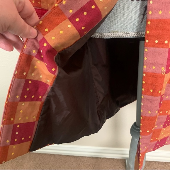 Taylor G Long Coat Jacket Orange Brown Pink Yellow - Picture 8 of 14